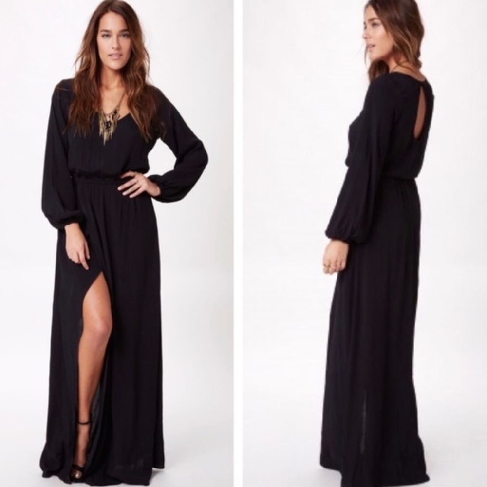 Show Me Your Mumu Jocelyn Maxi Dress Black Medium